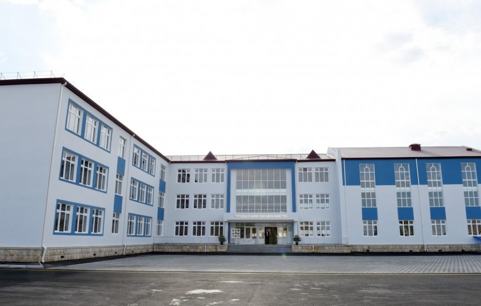 President Ilham Aliyev attended the opening of a secondary school in Atakishili village in Kurdamir