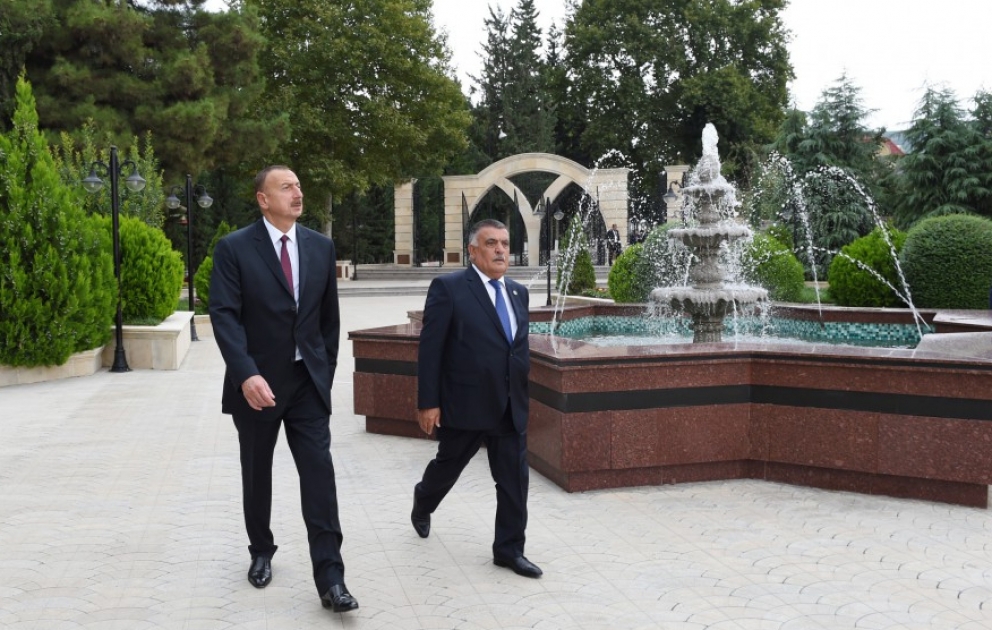 President Ilham Aliyev arrived in Aghsu District