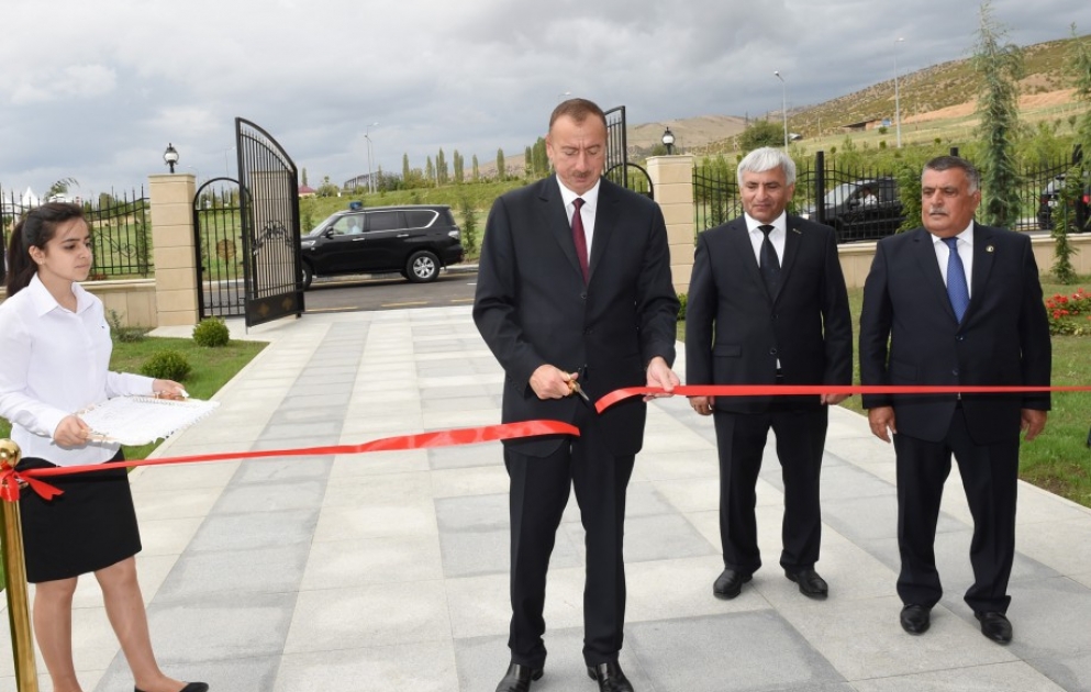 President Ilham Aliyev attended the opening of the new administrative building of Aghsu District branch of New Azerbaijan Party
