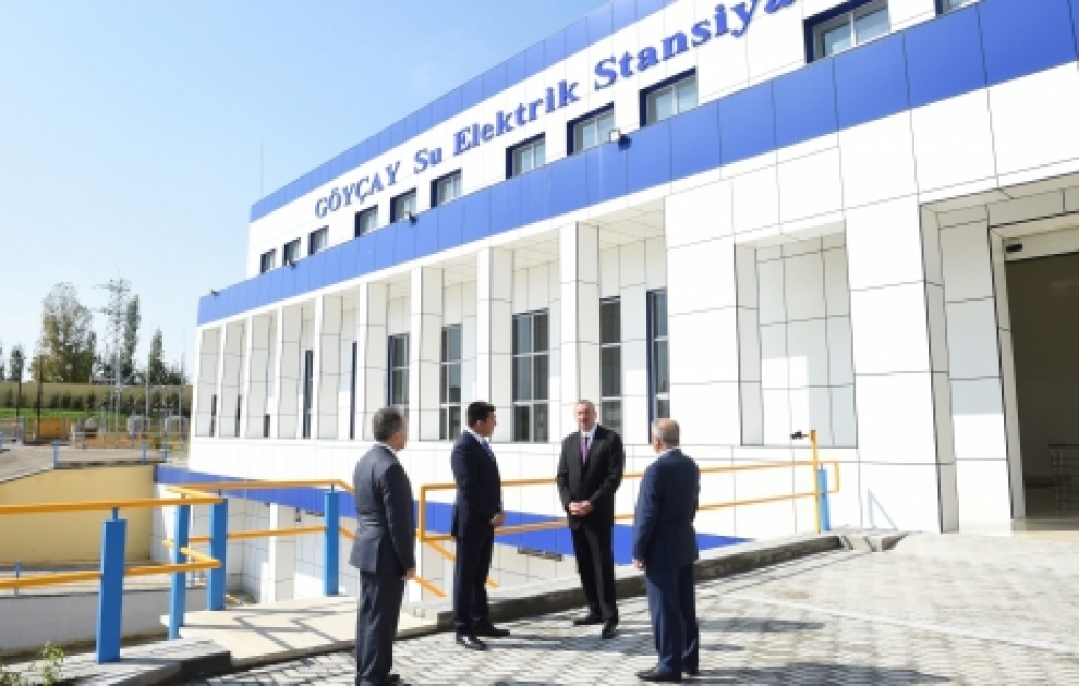 Prezident İlham Əliyev “Göyçay” Su Elektrik Stansiyasının açılışında iştirak edib
