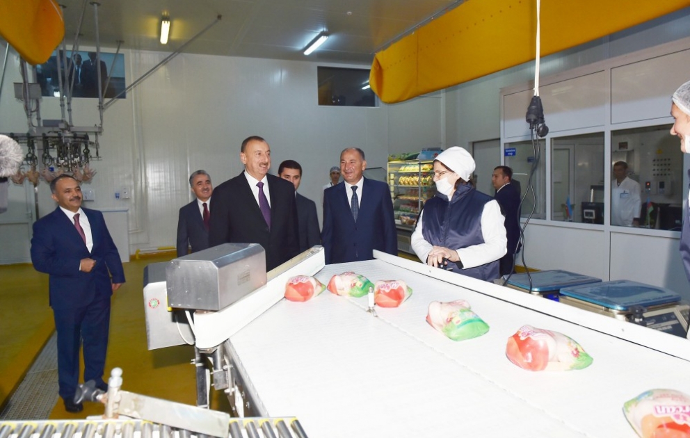 President Ilham Aliyev reviewed the Poultry Farming Complex of "Ujar Agro" Ltd