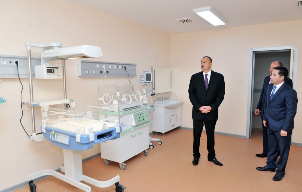 President Ilham Aliyev attended the opening of a new building of Ujar District Central Hospital