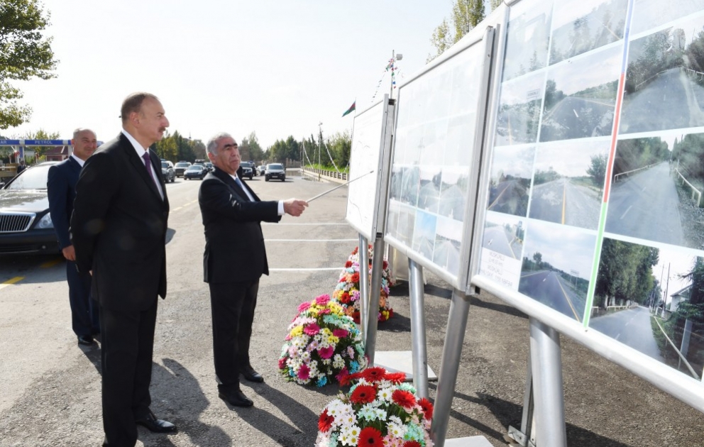 President Ilham Aliyev attended the opening of Goychay-Ujar highway
