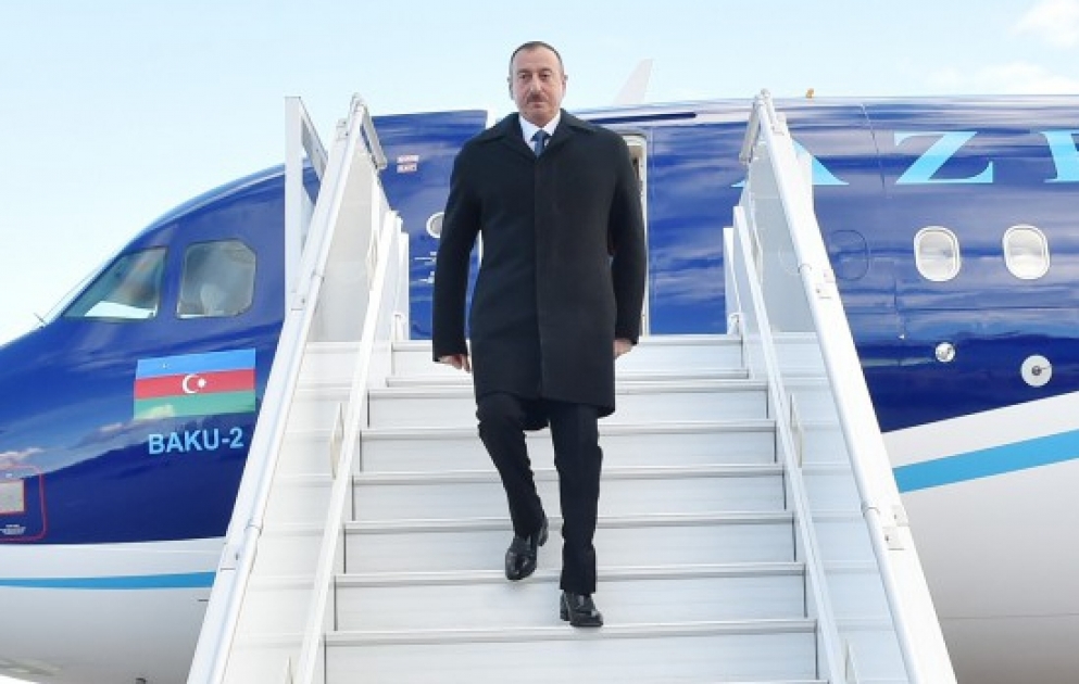 Azərbaycan Prezidenti İlham Əliyev MDB Dövlət Başçıları Şurasının iclasında iştirak etmək üçün Qazaxıstana işgüzar səfərə gəlib