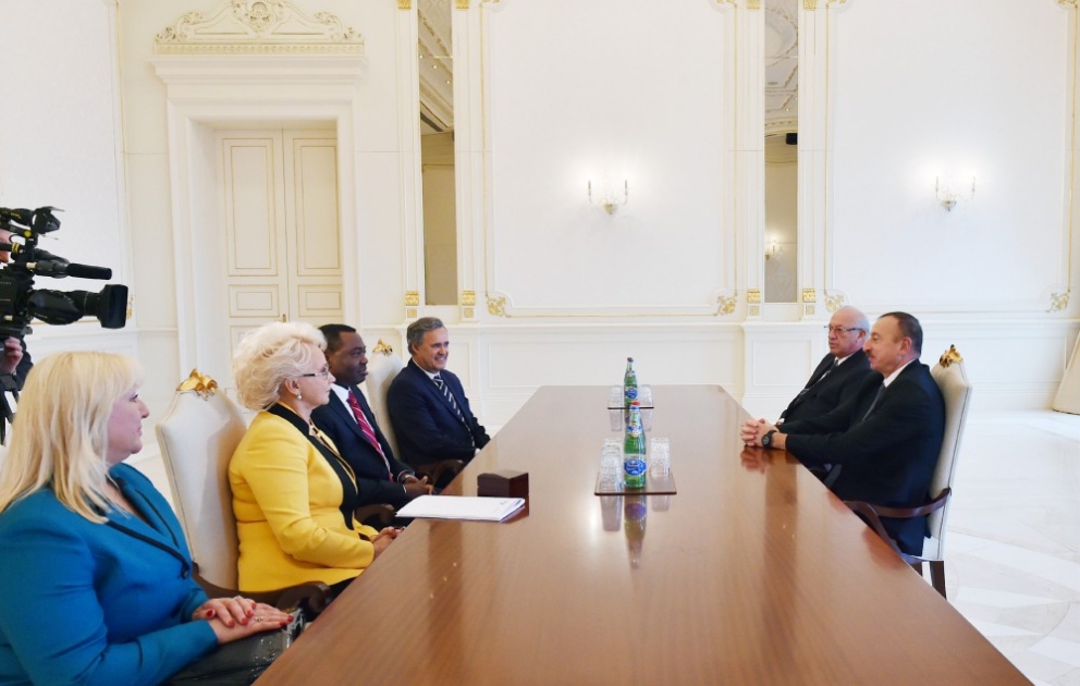 President Ilham Aliyev received the President of the International Civil Aviation Organization Council and the chairperson of the Interstate Aviation Committee