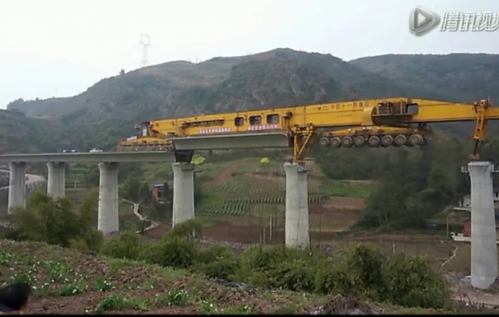 Construction d'une ligne de chemin de fer en Chine