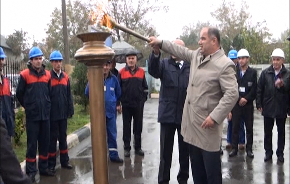 Oğuzun Dəymədərə kəndinə təbii qaz verilib
