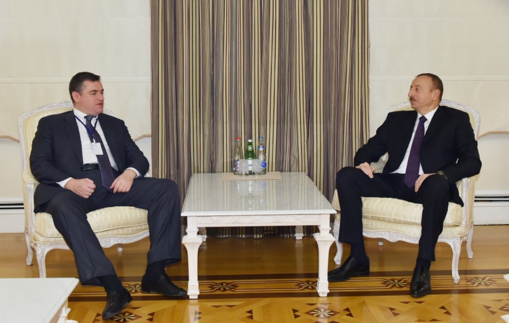 Azərbaycan Prezidenti İlham Əliyev Rusiya Dövlət Dumasının komitə sədrini qəbul edib