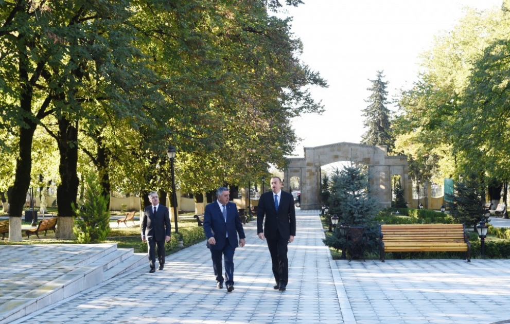 President Ilham Aliyev arrived in Zagatala district