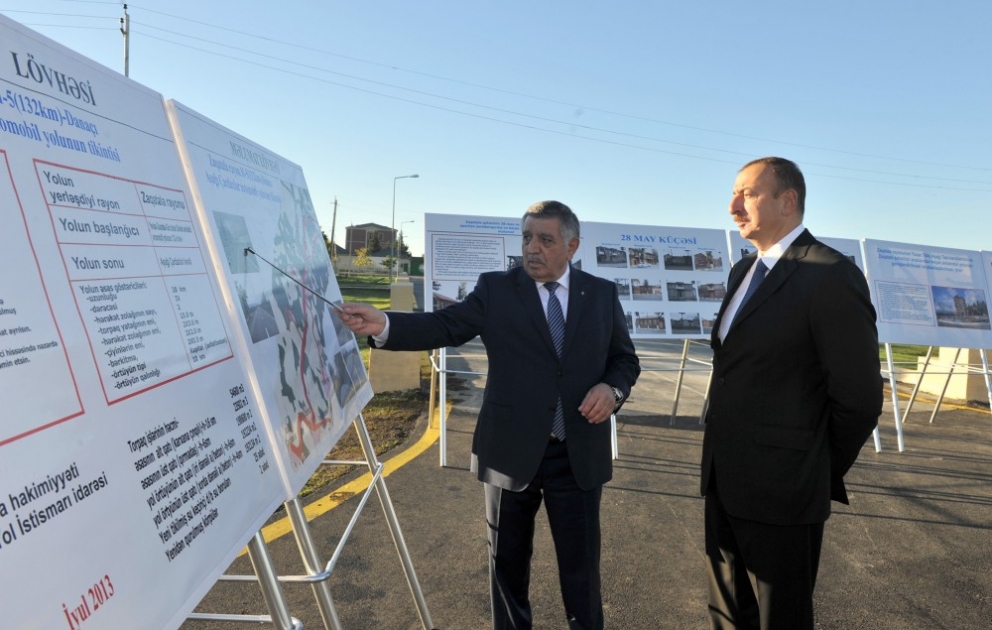 President Ilham Aliyev attended the opening of Zagatala-Danachi-Ashaghi Chardakhlar highway after reconstruction