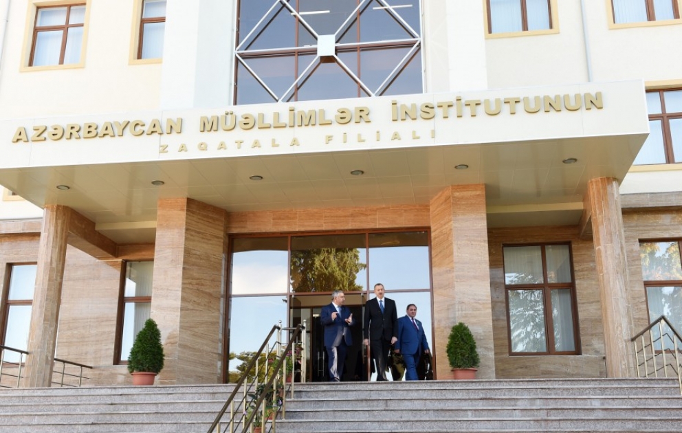 President Ilham Aliyev attended the opening of the newly-built Zagatala branch of Azerbaijan Teachers Institute