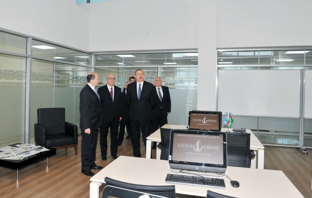 President Ilham Aliyev attended the opening of a new administrative building of the Shaki Court Complex