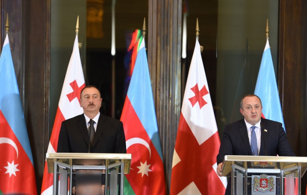 Déclaration conjointe du président Ilham Aliyev avec son homologue géorgien Guiorgui Margvelachvili