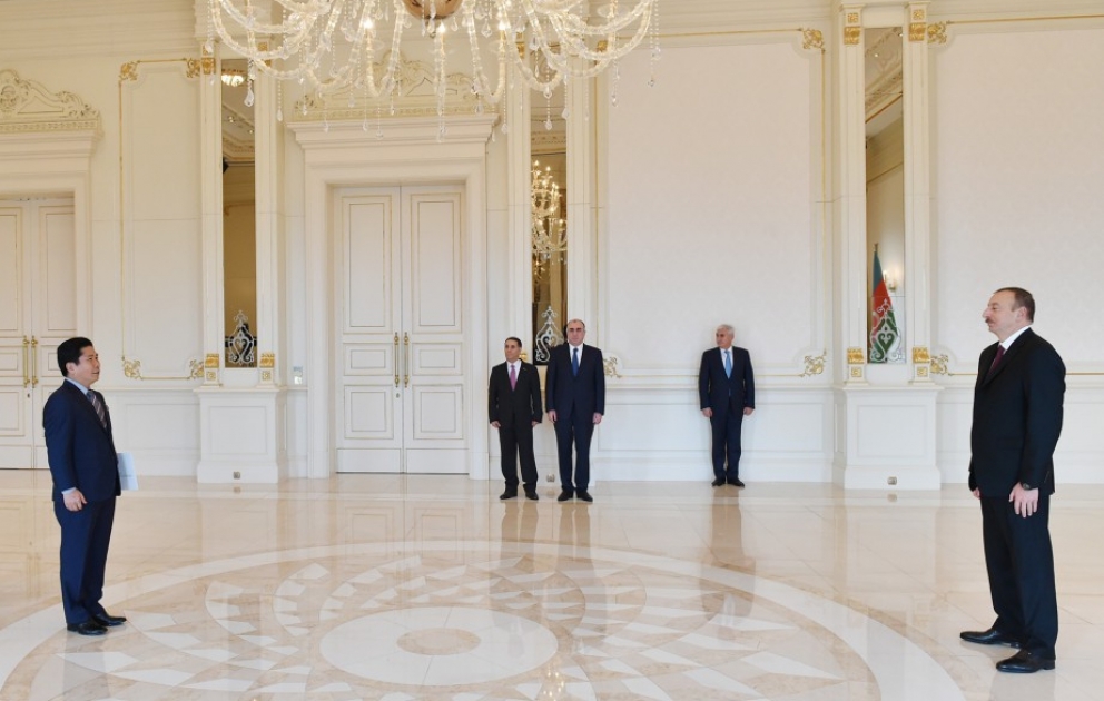 President Ilham Aliyev received the credentials of the incoming Korean Ambassador