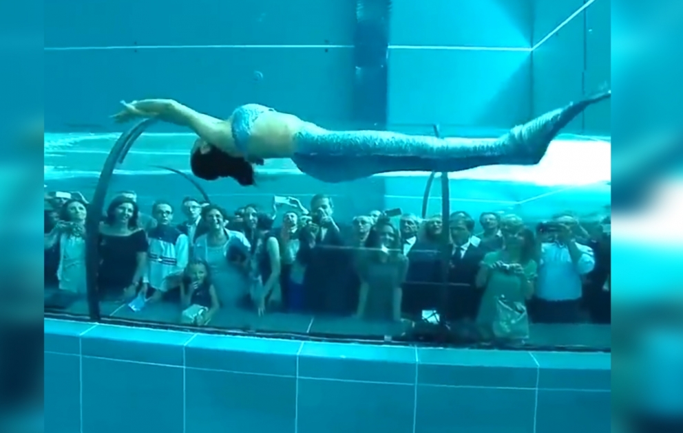 Mermaid in pool