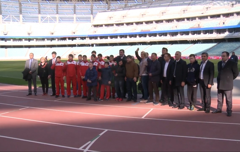 Rusiyalı idmançılar Bakı Olimpiya Stadionunda olub
