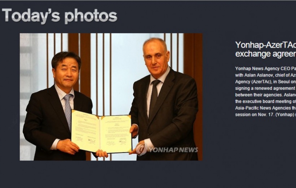 Yonhap və AZƏRTAC mübadiləni genişləndirirlər