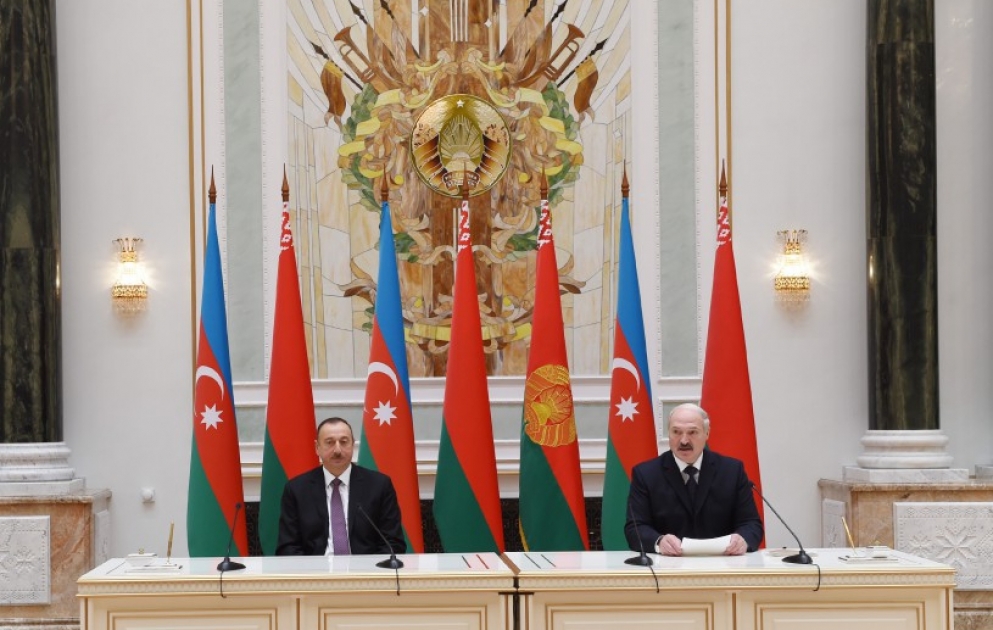 Presidents of Azerbaijan and Belarus made statements for the press