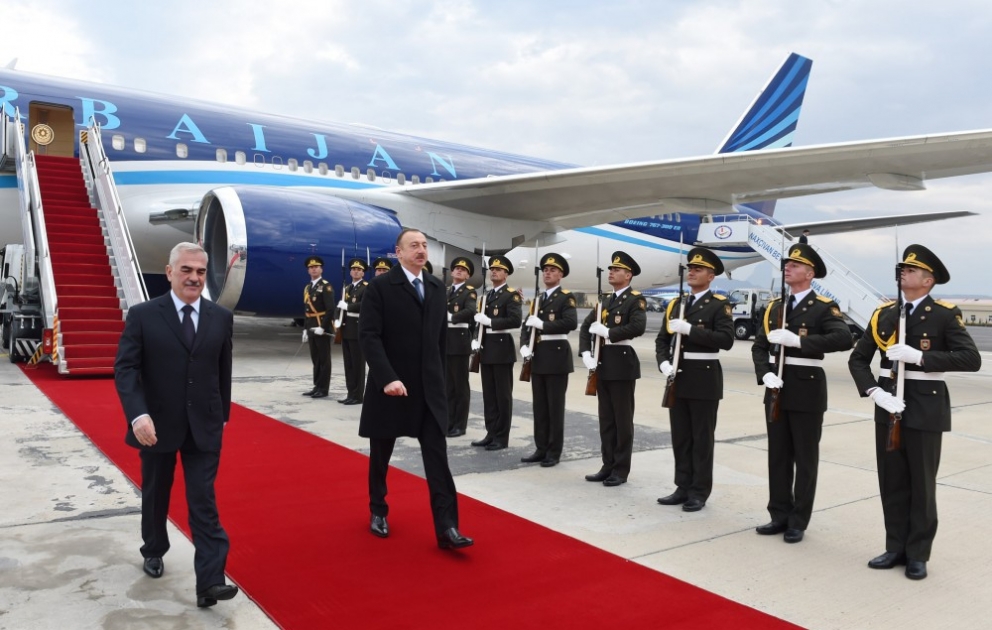 President Ilham Aliyev arrived in Nakhchivan Autonomous Republic on a visit