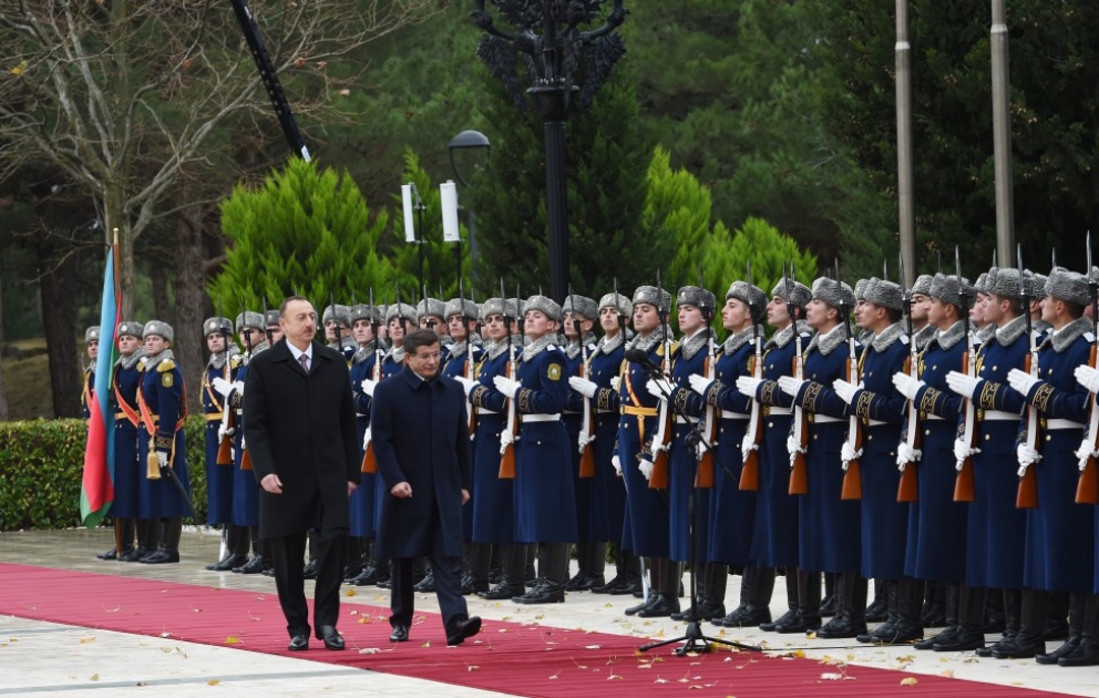 Official welcoming ceremony for Prime Minister of the Republic of Turkey Ahmet Davutoglu was held