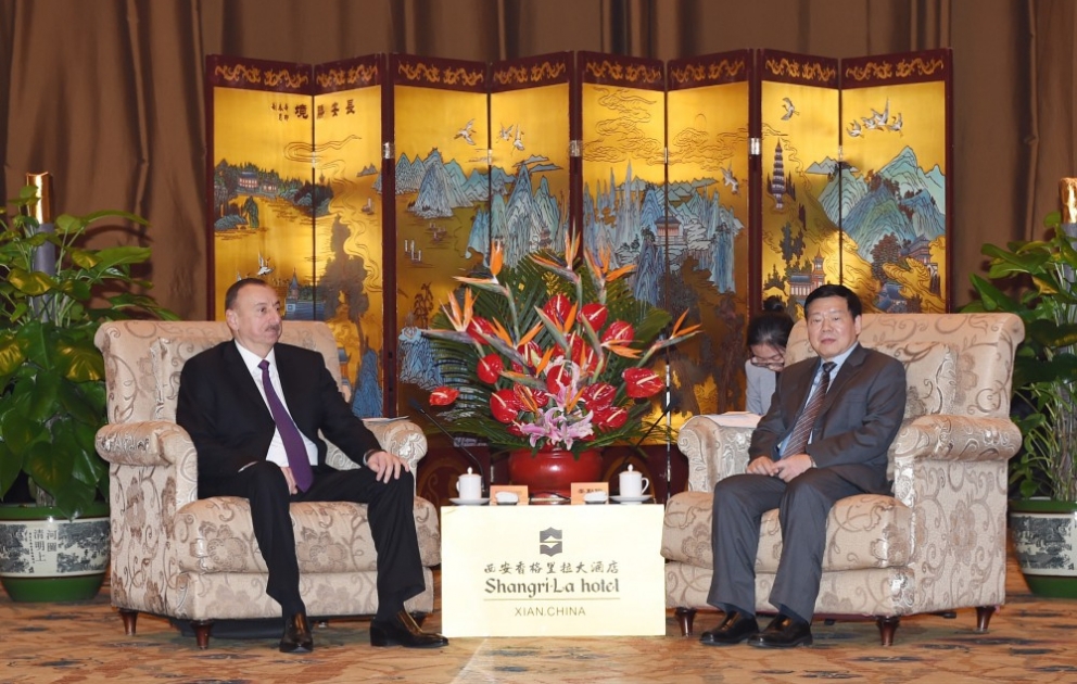 Treffen von Aserbaidschans Präsident mit Gouverneur chinesischer Provinz Shaanxi