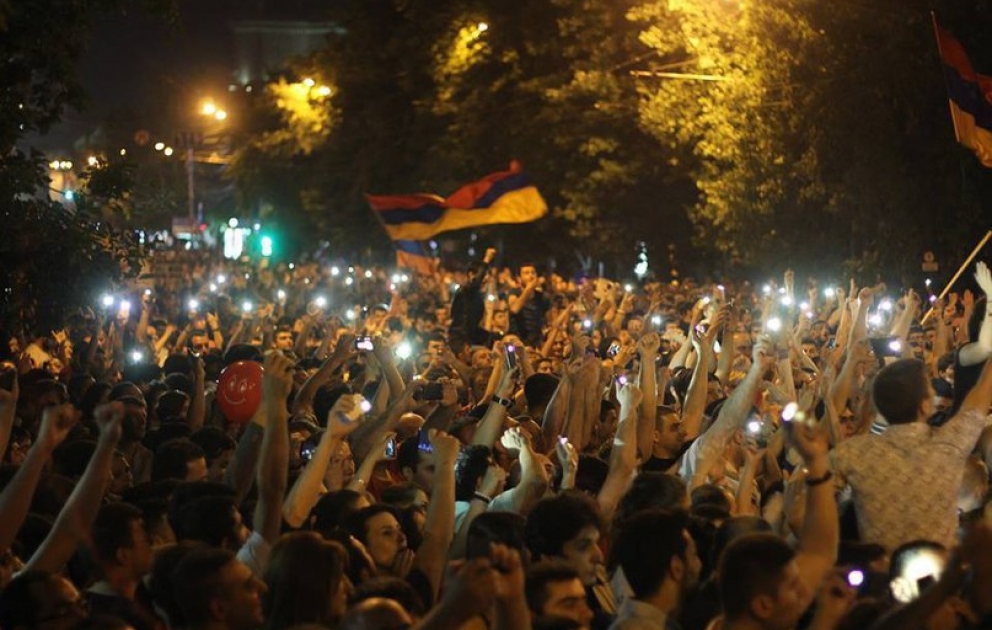 Yerevanda keçirilən mitinqdə qarşıdurma olub