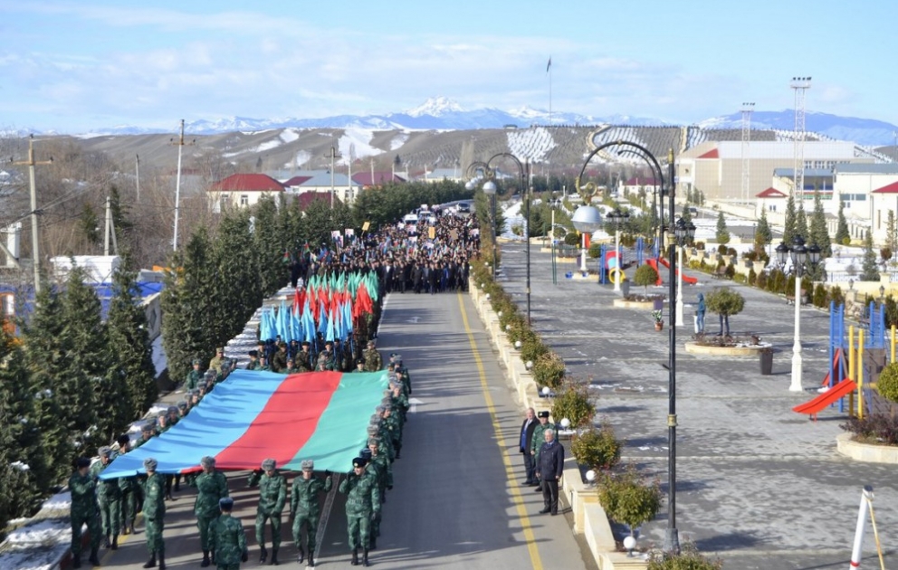 Horadiz şəhərində yürüş keçirilib