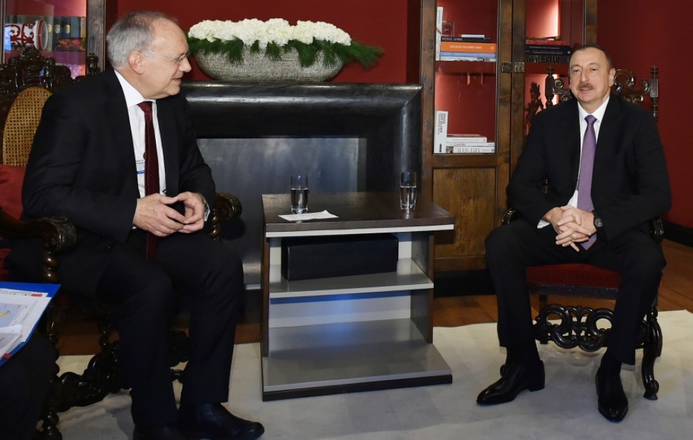 Состоялась встреча Президента Азербайджана Ильхама Алиева с Президентом Швейцарии Йоханом Шнайдером-Амманом
