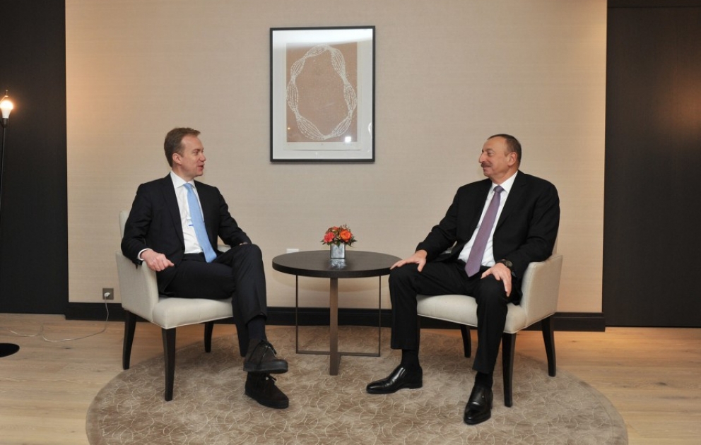 Treffen von Aserbaidschans Präsident Ilham Aliyev mit Außenminister von Norwegen
