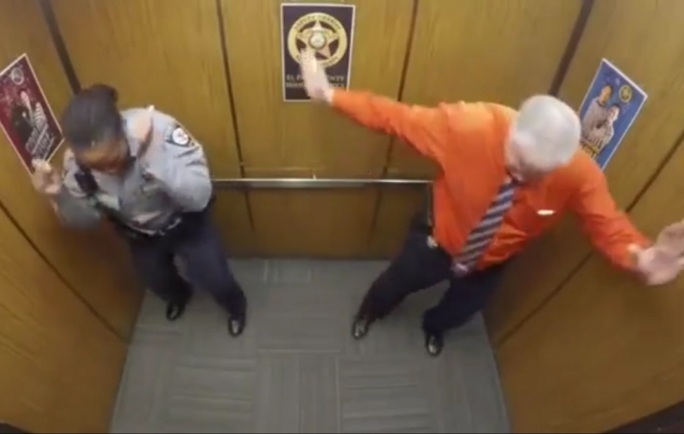 Sheriff's Deputy Gets Caught Dancing in the Office Elevator