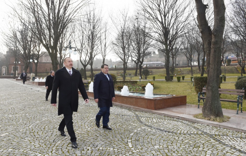 President Ilham Aliyev visited Heydar Aliyev Park in Tovuz after reconstruction