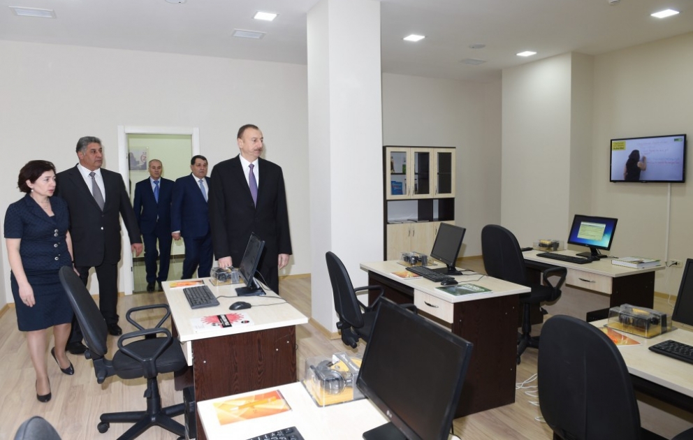 President Ilham Aliyev attended the opening of Youth House in Qovlar, Tovuz