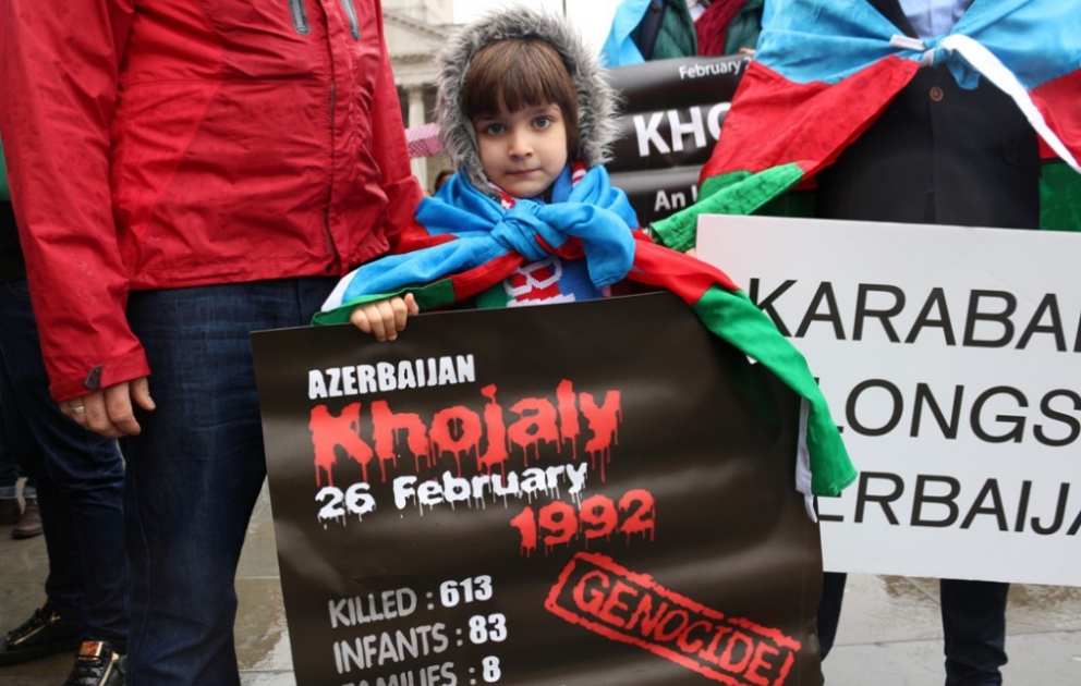 Xocalı soyqırımının 24-cü ildönümü ilə əlaqədar Londonda yürüş-mitinq keçirilib