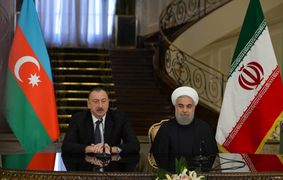 Präsidenten von Aserbaidschan und dem Iran treten mit gemeinsamer Presseerklärung auf
