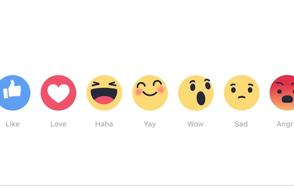 Facebook ввел пять альтернатив лайку