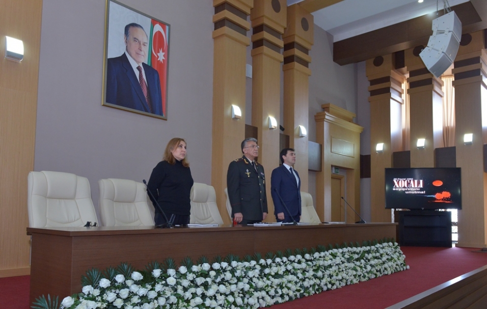 FHN Akademiasında Xocalı soyqırımı qurbanlarının xatrəsi anılıb
