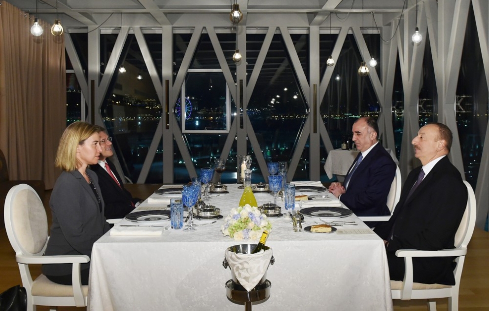 President Ilham Aliyev hosted official dinner in honor of EU High Representative