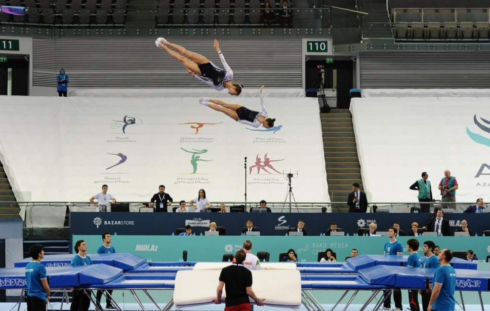 Azərbaycan gimnastları sinxron çıxışlarda finala çıxıblar