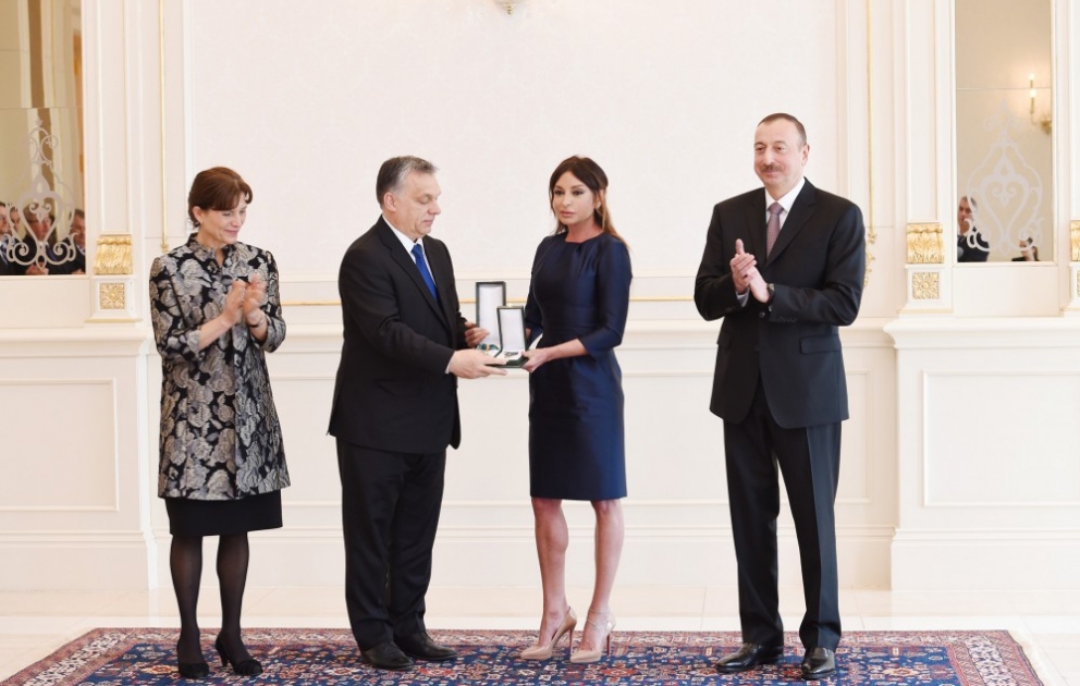 Azerbaijani first lady Mehriban Aliyeva awarded high order of Hungary