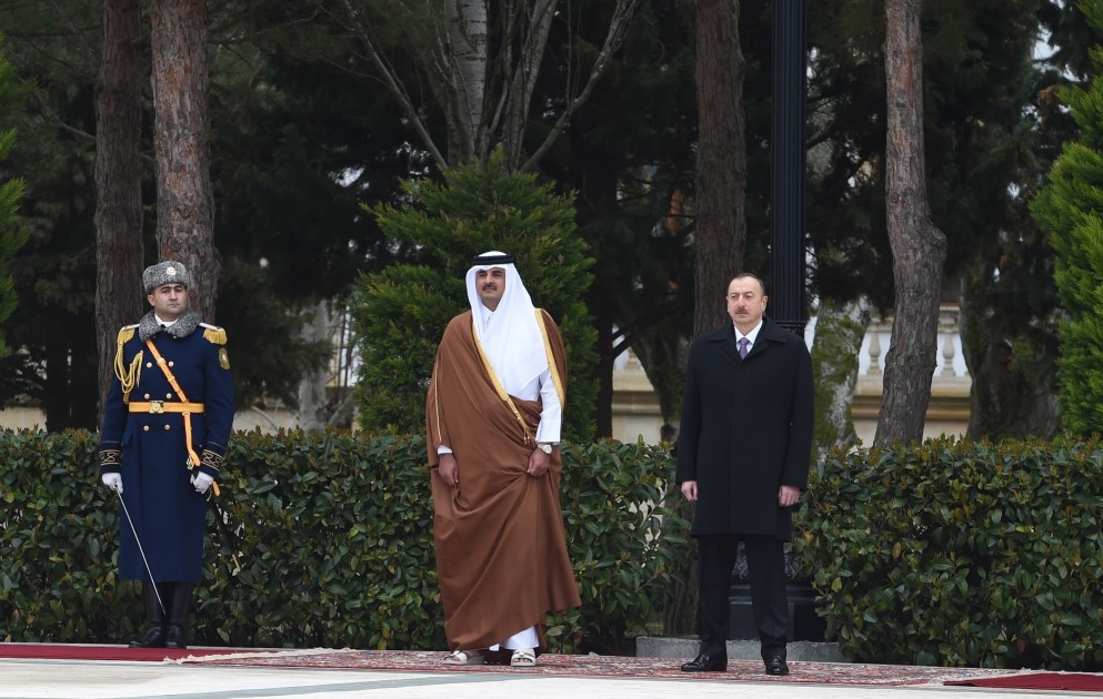 Cérémonie d’accueil officiel de l’Emir du Qatar