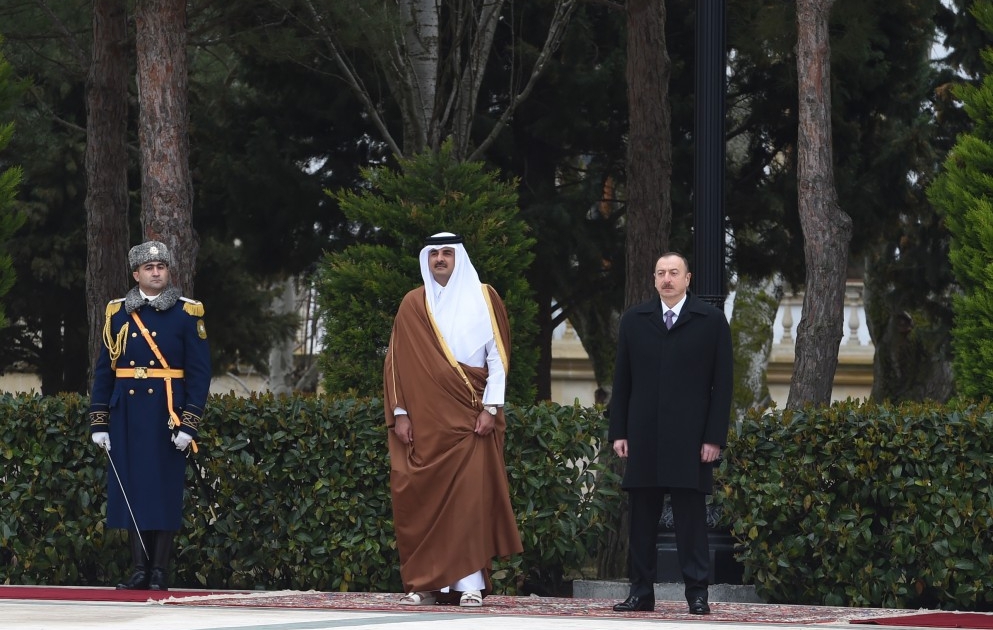 Official welcoming ceremony was held for the Emir of the State of Qatar