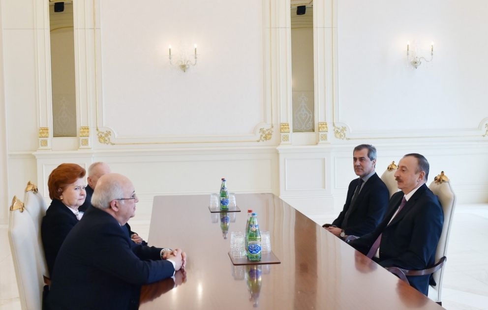President llham Aliyev received Latvian and Egyptian co-chairs of Nizami Ganjavi International Center