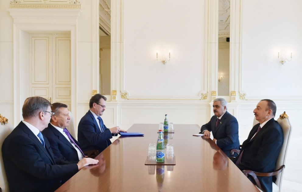 Rencontre du président Ilham Aliyev avec le président du conseil d’administration de Gazprom