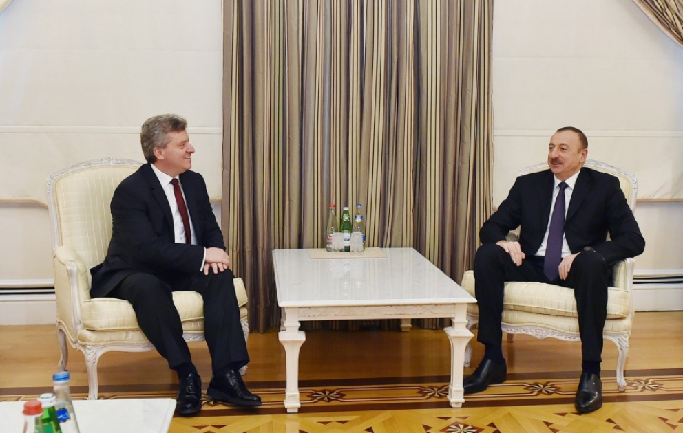 Azərbaycan Prezidenti İlham Əliyev Makedoniyanın Prezidenti George İvanov ilə görüşüb