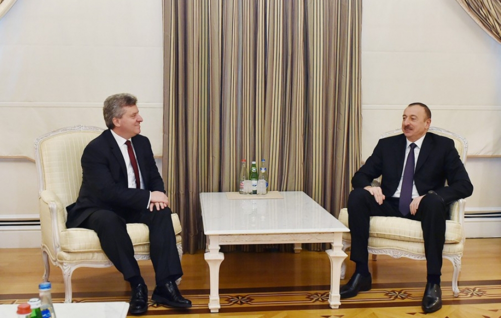 Президент Азербайджана Ильхам Алиев встретился с Президентом Македонии Георге Ивановым
