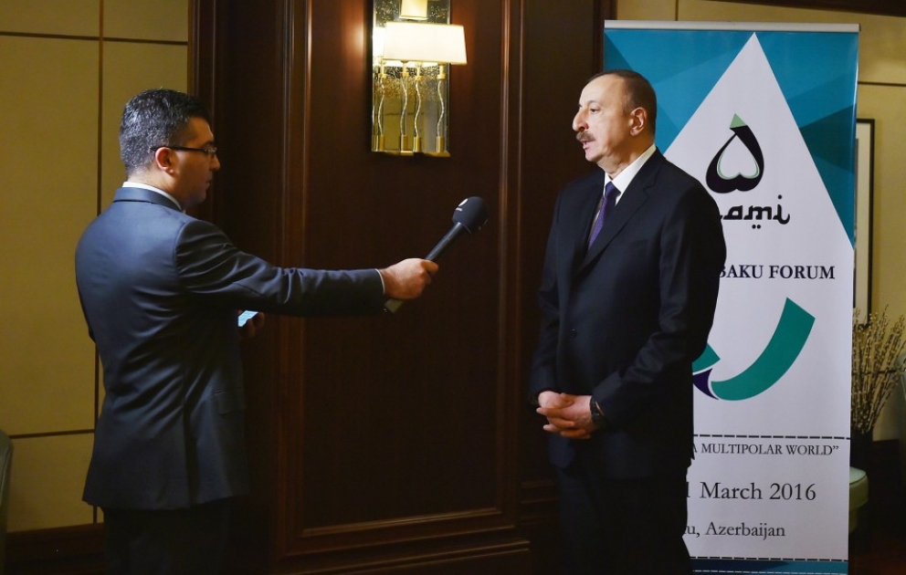 Le président azerbaïdjanais Ilham Aliyev a accordé une interview à la chaîne de télévision Euronews