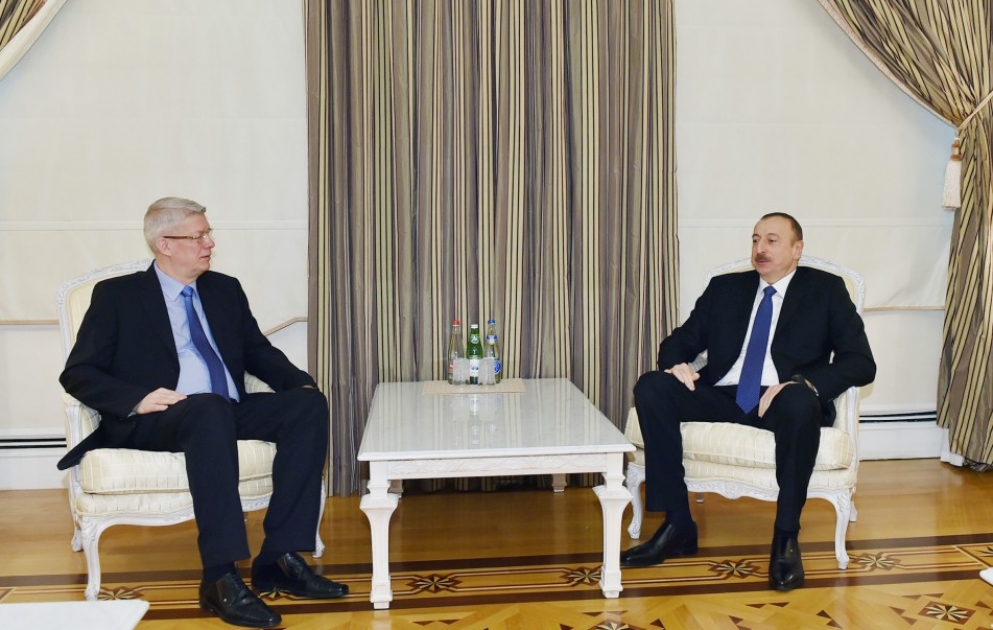 Azərbaycan Prezidenti İlham Əliyev Latviyanın sabiq Prezidenti Valdis Zatlersi qəbul edib