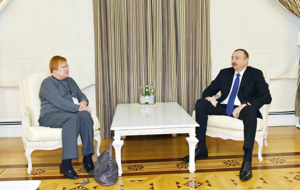President Ilham Aliyev received former President of Finland Tarja Halonen