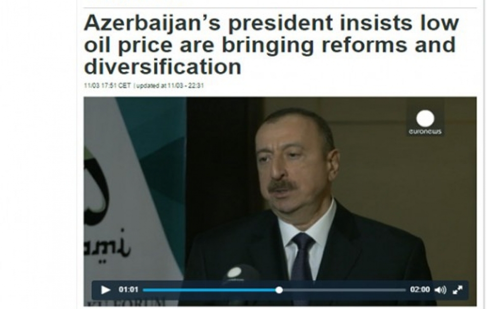 “Euronews” Prezident İlham Əliyevin müsahibəsini yayıb