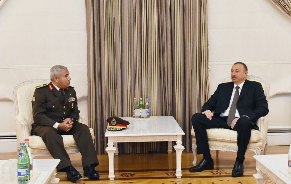 Prezident İlham Əliyev Misir Müdafiə Nazirliyi Sərhəd Qoşunlarının Komandanını qəbul edib